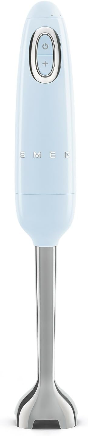 Smeg, Hand Blender, Turbo Function and Flowblend Cutting System, with Non-Slip Handle, Integrated Cable Reel, Accessories Not Included, Power 700 W, Pastel Blue HBF11PBEU