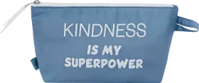 Miomojo cosmetic bag blue \"kindness is my superpower\", 1 piece