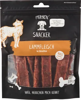 Primox Dog treat lamb in strips, 200 g