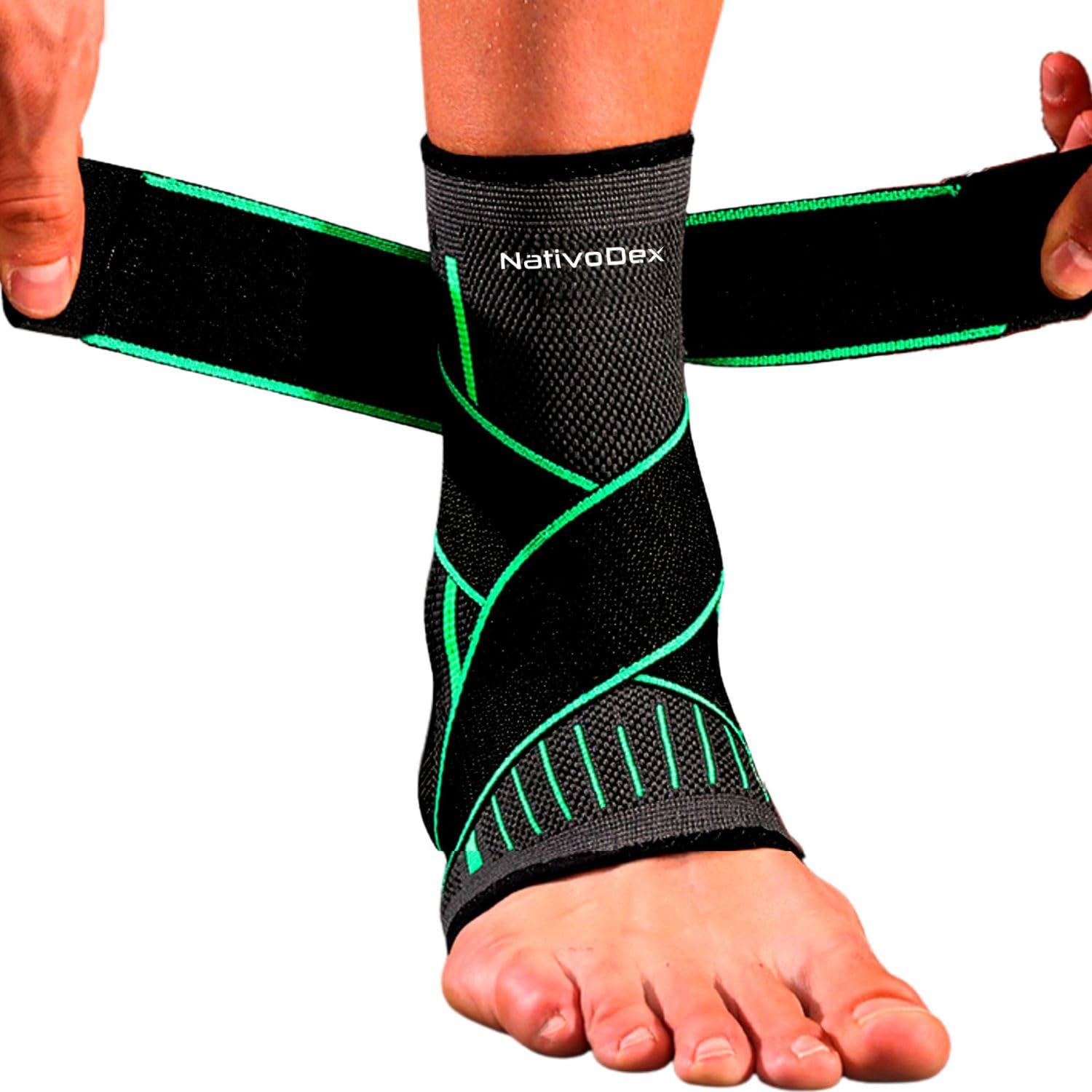 NativoDex Store NativoDex Ankle Brace - Adjustable Ankle Support for Plantar Fasciitis & Achilles Tendon - Stabilization & Protection - Breathable Orthopedic Foot Support for Both Feet