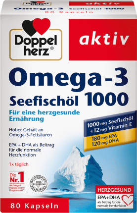 Doppelherz Omega-3 Sea Fish Oil 1000 Capsules 80 Pcs., 107.8 G