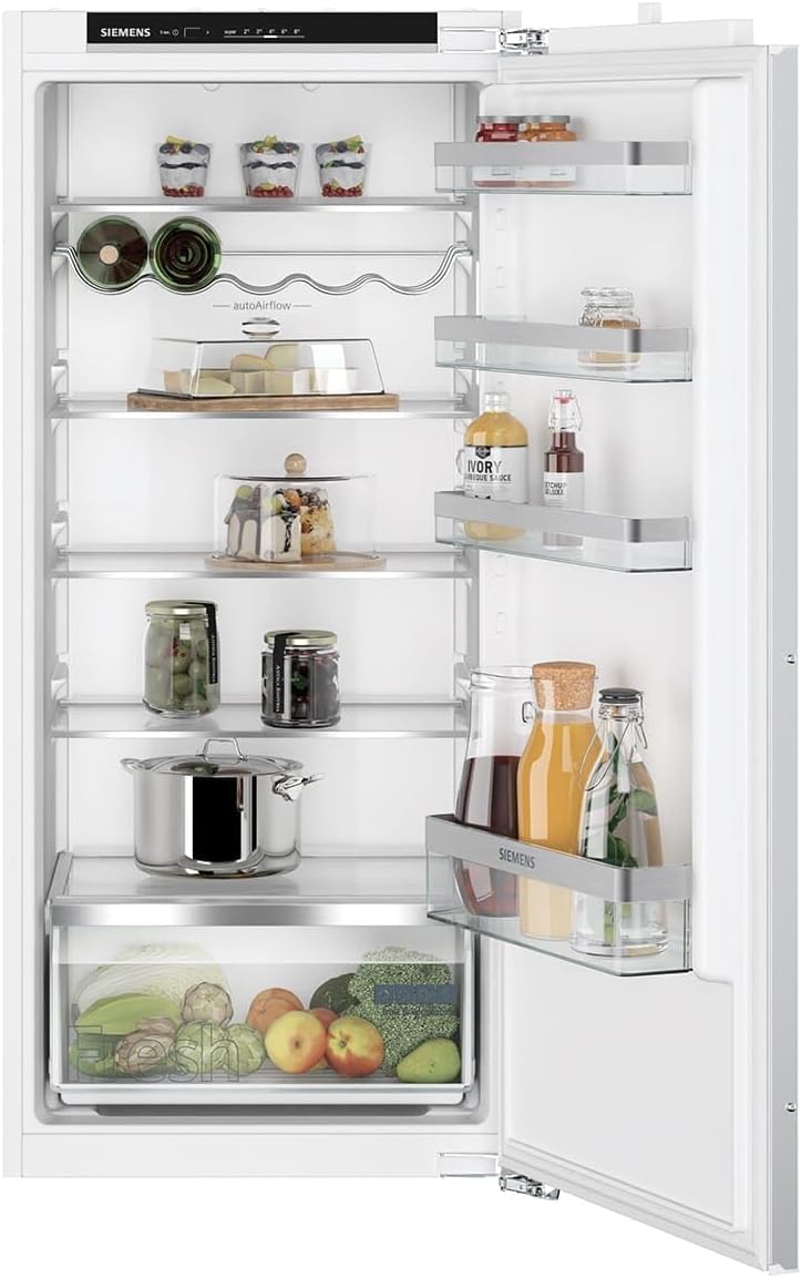 SIEMENS KI41RVFE0 iQ300 Built-in Fridge, 122.5 x 56 cm Recess Flat Hinge, 204 L, LED Lighting Even Illumination, FreshBox for Crisp Fruit and Vegetables