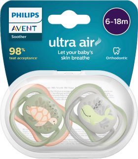 Philips Avent Schnuller Ultra Air silicone, green/gray, 6-18 months, 2 hours