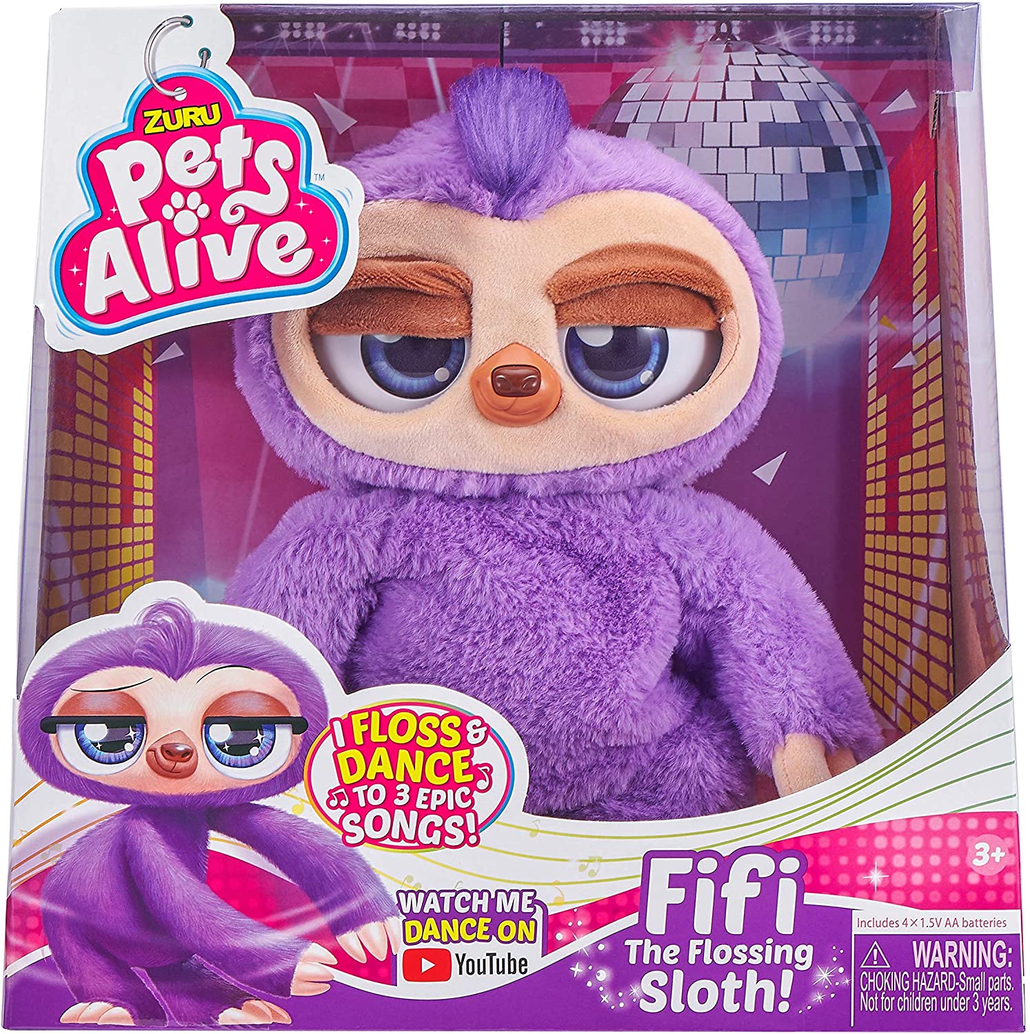 ZURU PETS ALIVE Pets Alive Zuu – 9516 Fifi The Dancing Sloth – Electronic Toy From Zuru Wit