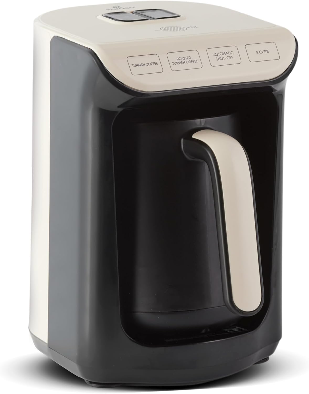 KARACA Hatır Roast Turkish Coffee Machine Cream 5 Cups Capacity Lots of Foam, 535 W, Voice Warning System, Light Warning System, Measuring Spoon, Easy Cleaning
