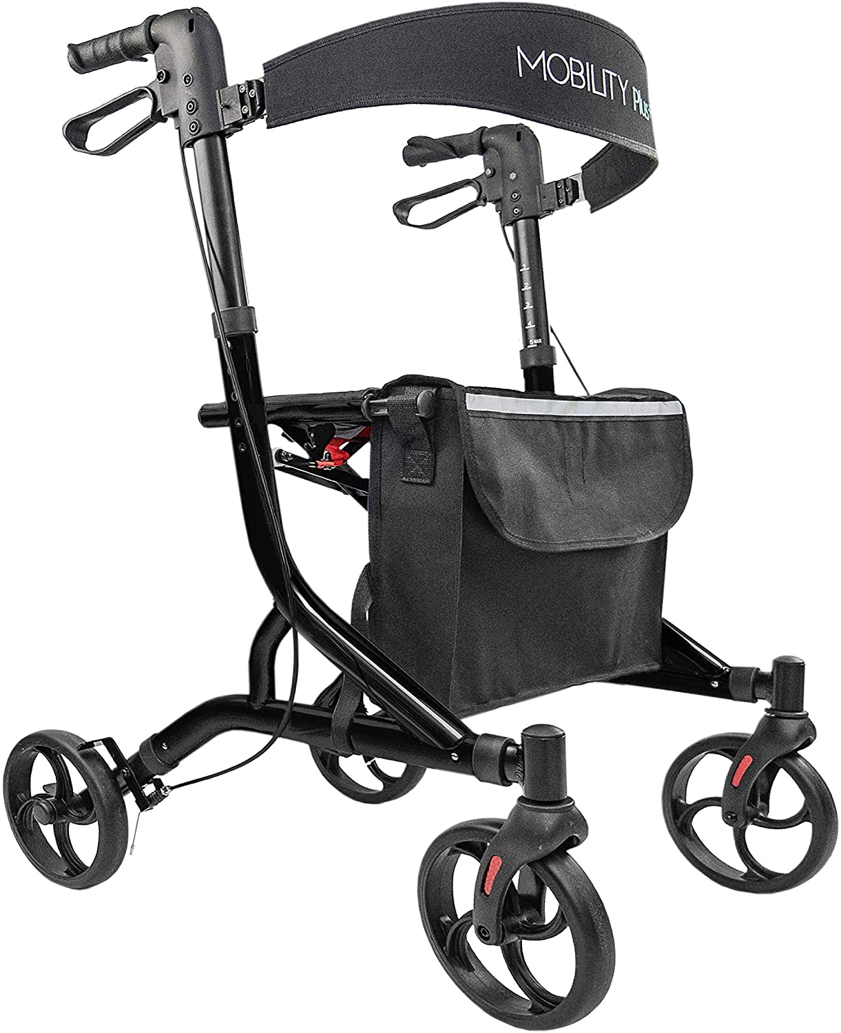 MOBILITY Plus+ MOBILITY Plus+ LR10+ Lightweight Rollator - Indoor and Outdoor Walker - Foldable - Height 