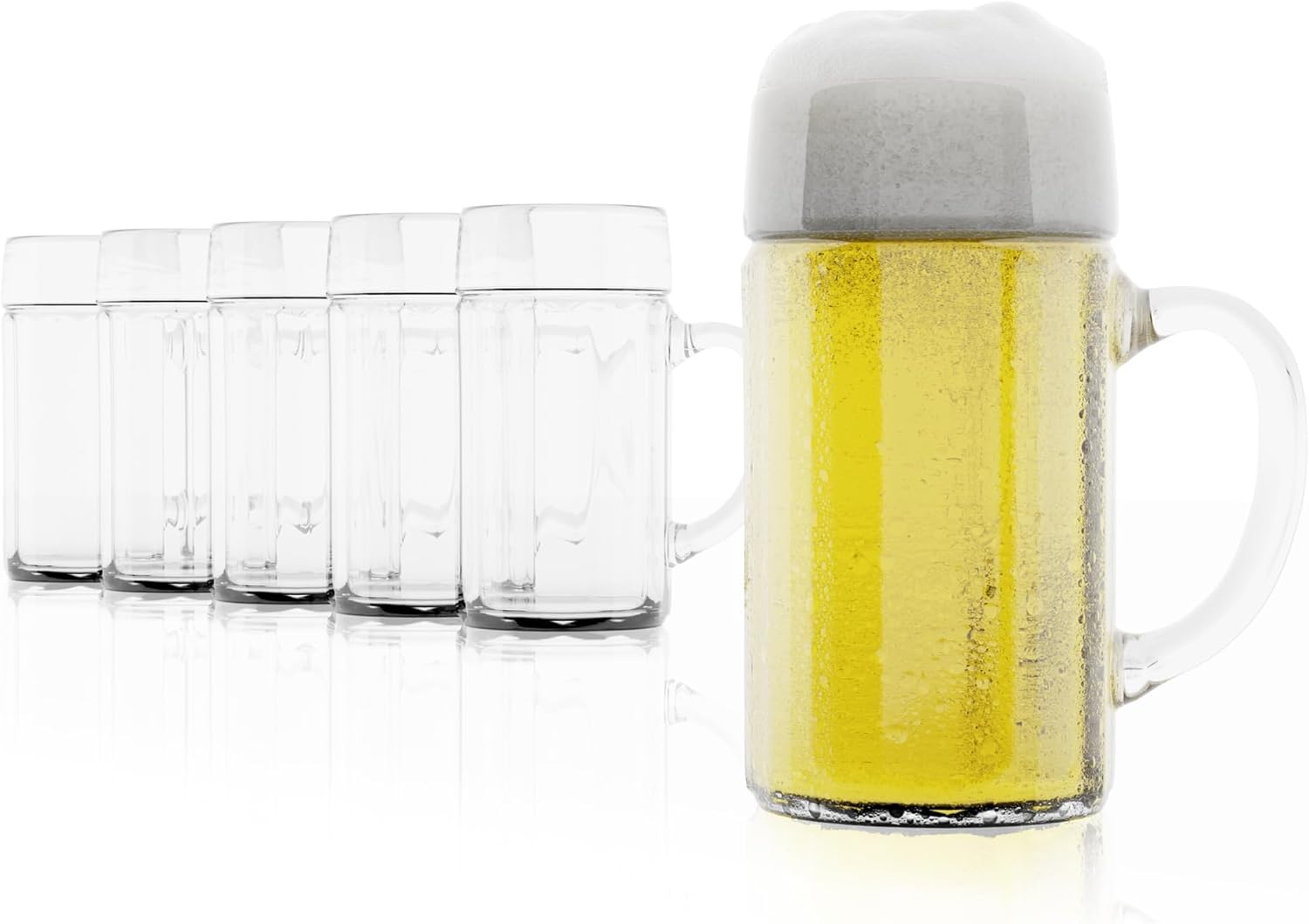 Stölzle Oberglas Beer Mug Corner Measuring Jug / Set of 6 Beer Mugs 0.5 Liters / Stable Beer Jug / Beer Glasses 0.5 Liters Made of Soda Lime Glass / Beer Mug 0.5 L Dishwasher Safe