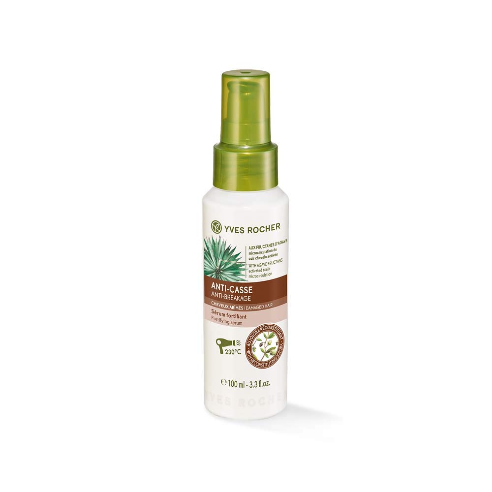 Yves Rocher Plant Care Strengthening Serum Anti-Hair Breakage, Heat Protection up to 230 °C, 1 x Bottle 100 ml
