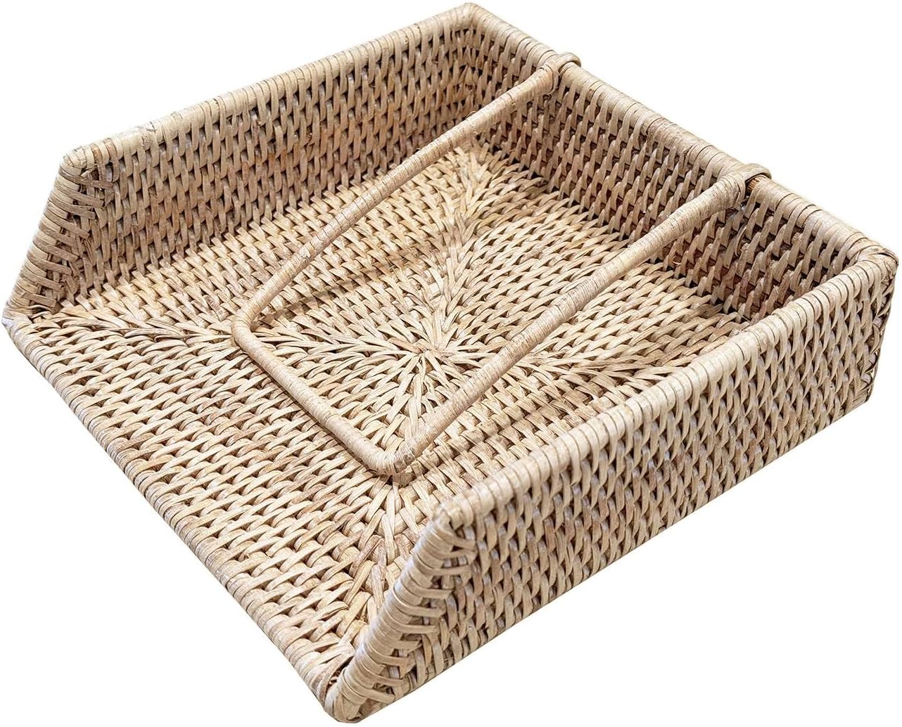 LA PORCELLANA BIANCA - Botanio Bianco Napkin Holder 22 x 22 x 6 cm, rattan