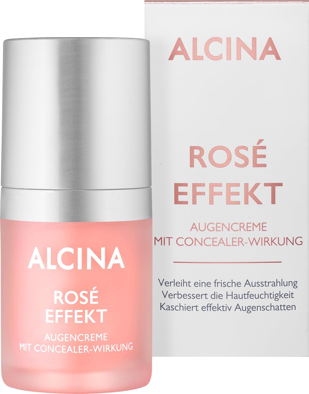 ALCINA Rosé Effect Eye Cream with Concealer Effect - 1 x 15 ml - Effectively Conceals Eye Shadow - For Mature, Demanding Skin - With Black Oats and White Tea
