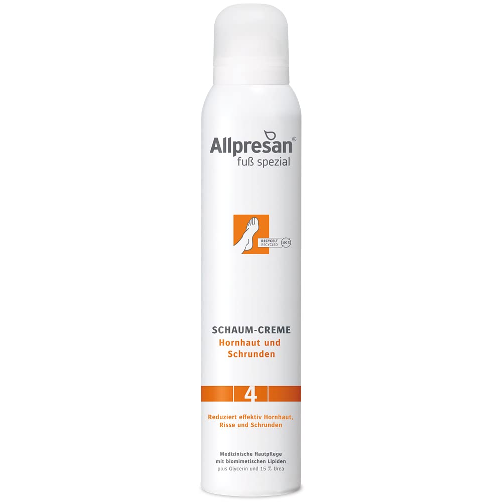 Allpresan Foot Special No. 4 Original Foam Cream - For Daily Care Corned Foot Skin - Vegan - 200 ml