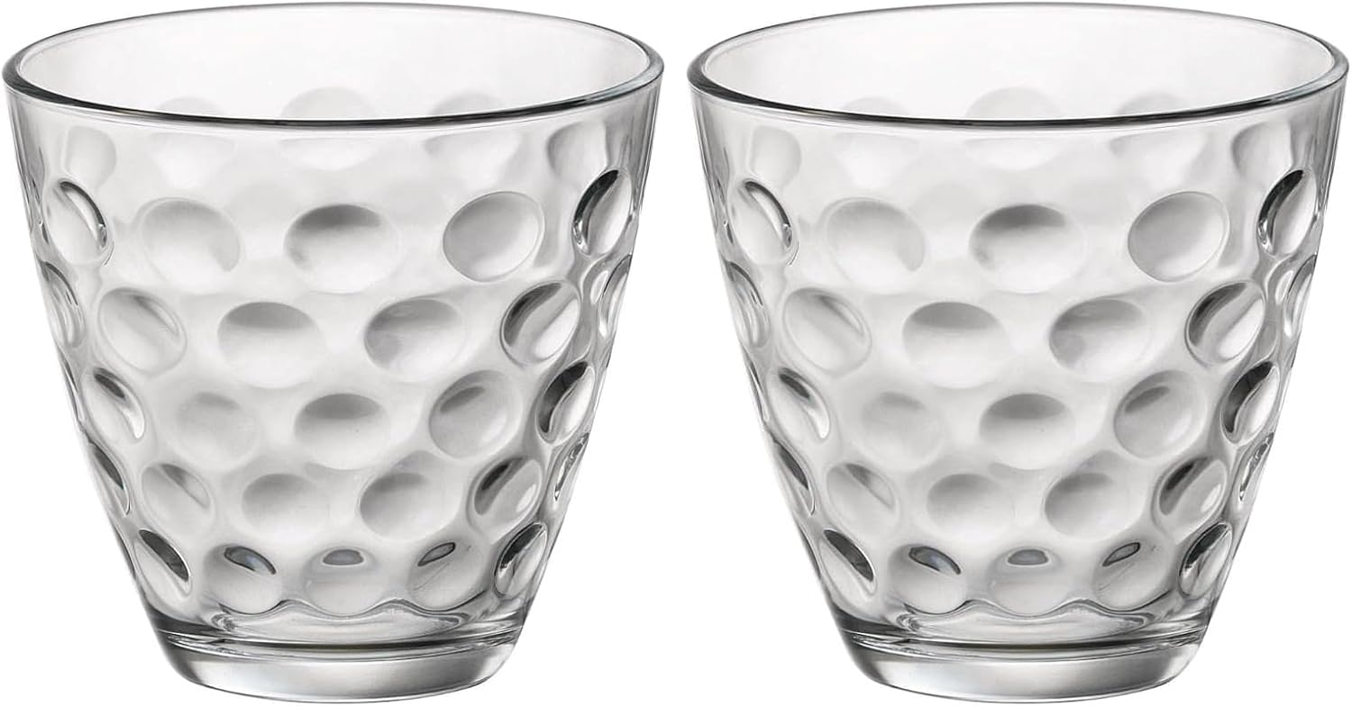 Bormioli Rocco 5215325 Vassoio 6 Bicchieri Acqua Dots In Vetro Trasparente Cl 25.5 (Pack of 2)