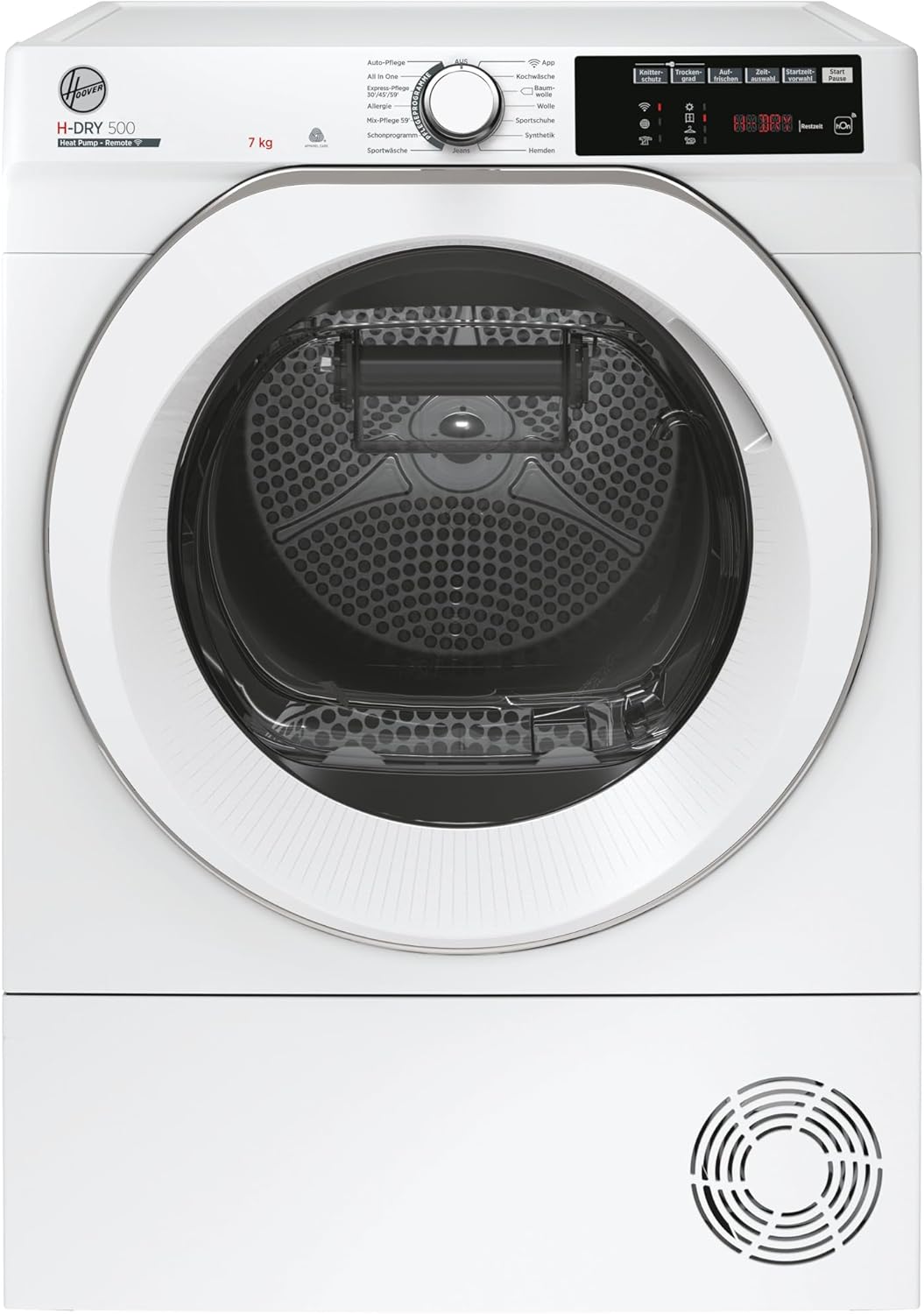 Hoover NDE H7A2TCES-84 Heat Pump Dryer, 7 kg, Wi-Fi + Bluetooth Technology, AquaVision Condensed Water Tank, German Control Panel