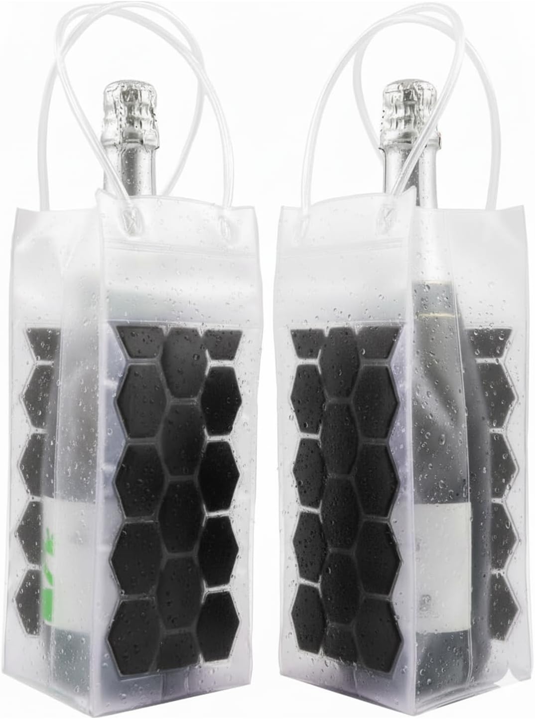 Wine Cooler Bag, Ice Bag for Wine, Beer Bottle (2 Pack) Instant Cooling and Keep Your Drink Cold, Keep Cool and Chill Champagne, Wine (Black)