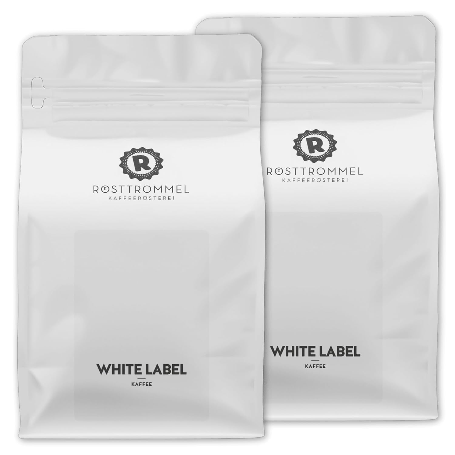 Roasting Drum White Label - Special Blend Coffee, Whole Coffee Beans 2 x 1 kg, 100% Arabica, Roast 4.5/10, Brazil, Flavor: Medium Power, Nut, Chocolate