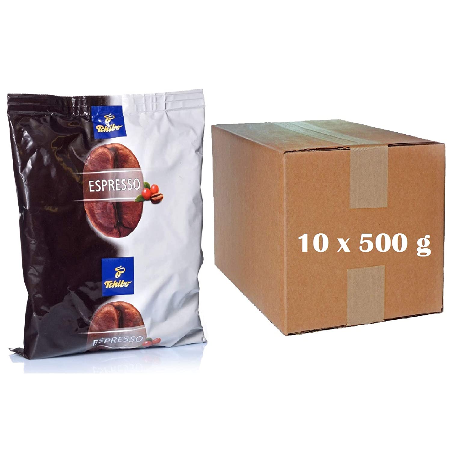 Tchibo Cafe Espresso Classico - 10 x 500g Whole Coffee Bean