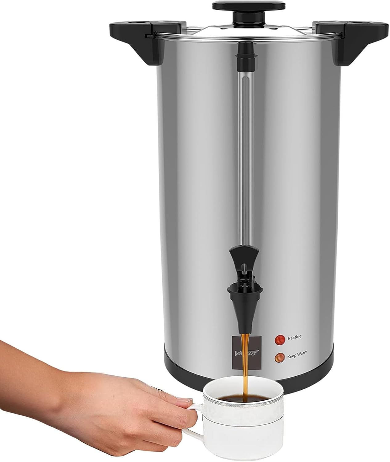 Valgus Commercial Grade Stainless Steel 12L Percolate Coffee Urn Coffee Machine with Automatic Temperature Control Hot Water Urn for Parties, Office, Wedding and Catering Events