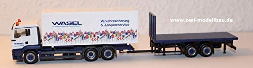 Herpa 310918 Model Aeroplane man TGS L with Trailer and Flat Wasel Crane 1: