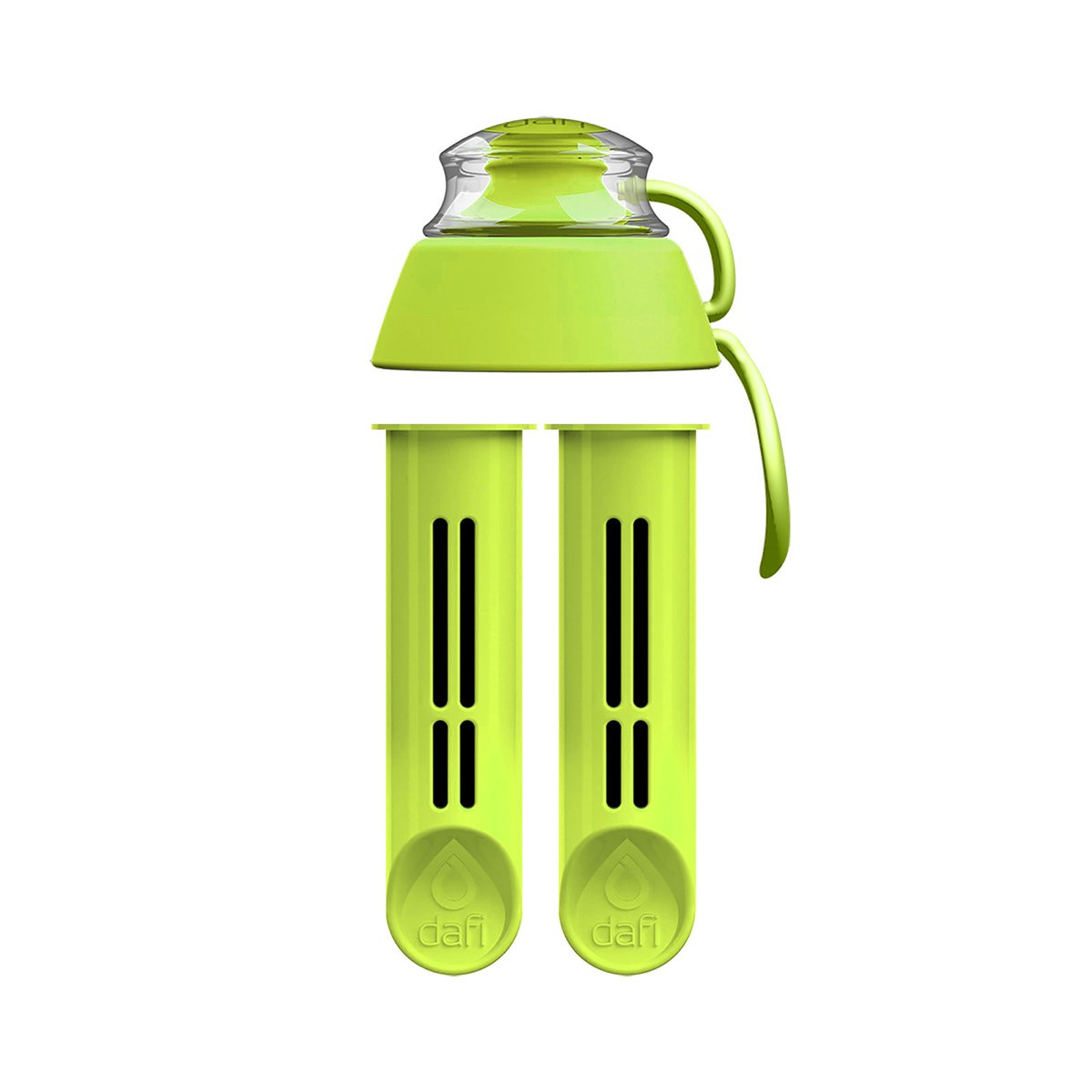 Dafi Set of 2 Filters + Cap for DAFI Soft Filter Bottle, Lime - Replaceable Filters, Environmentally Friendly, BPA-Free - Removes the Taste and Odor of Chlorine
