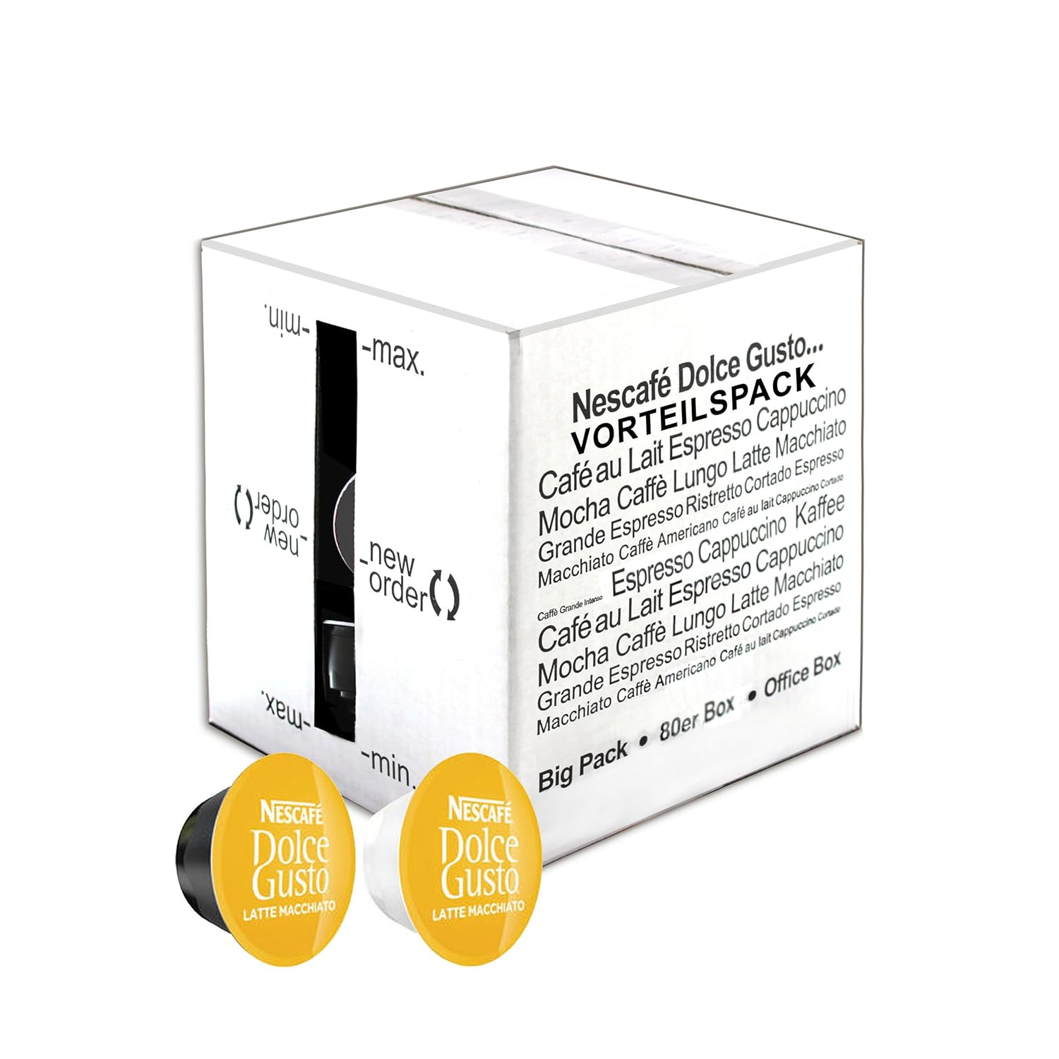 80 x Nescafé Dolce Gusto Latte Macchiato, Coffee, Coffee Capsule, Bulk Pack, Value Pack, 80 Capsules (40 Servings)