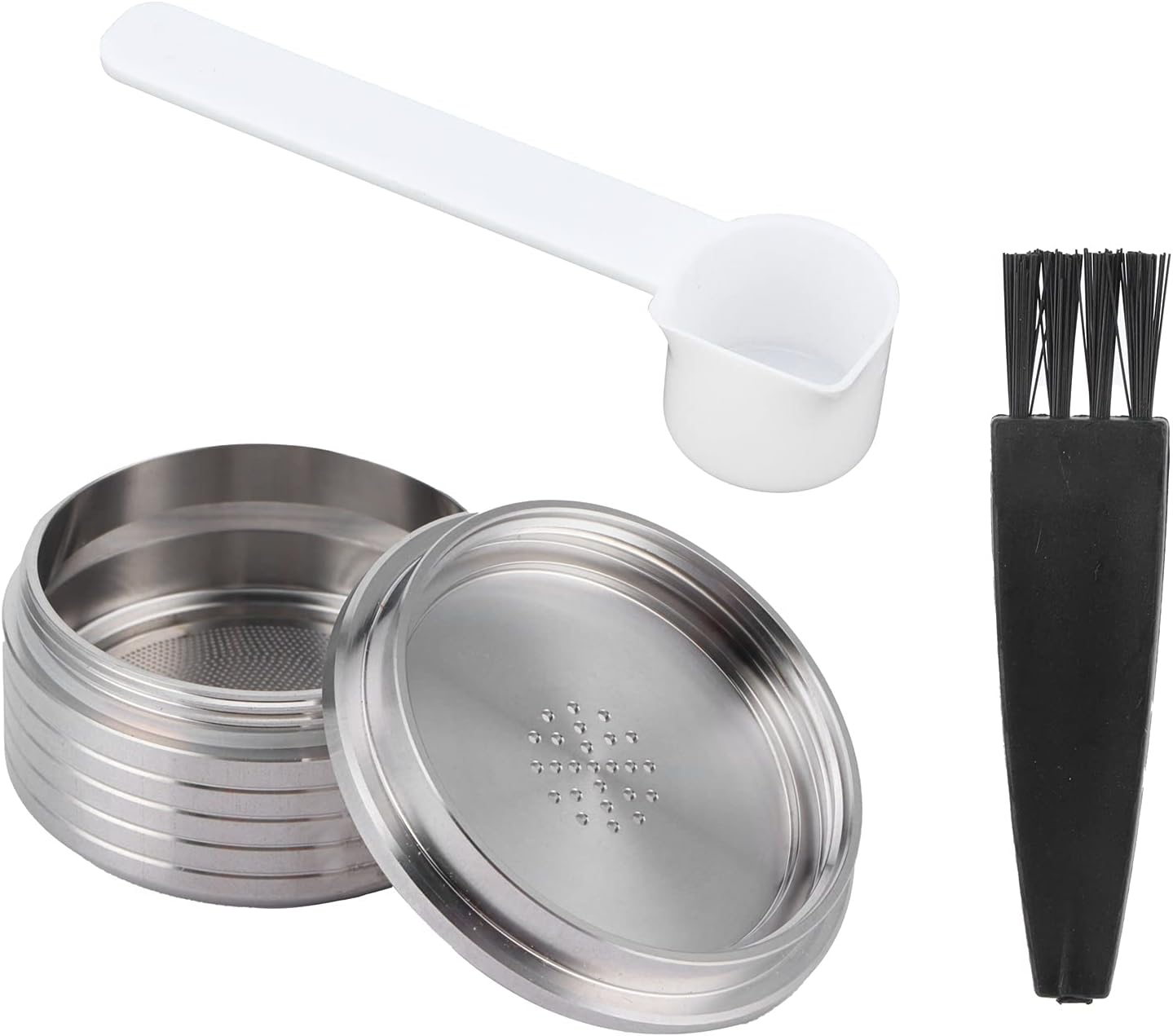 GLOGLOW Reusable Coffee Capsule, Stainless Steel Cup, Refillable Coffee Capsule Capsule with Spoon Brush for Delta Q NDIQ7323 Coffee Maker
