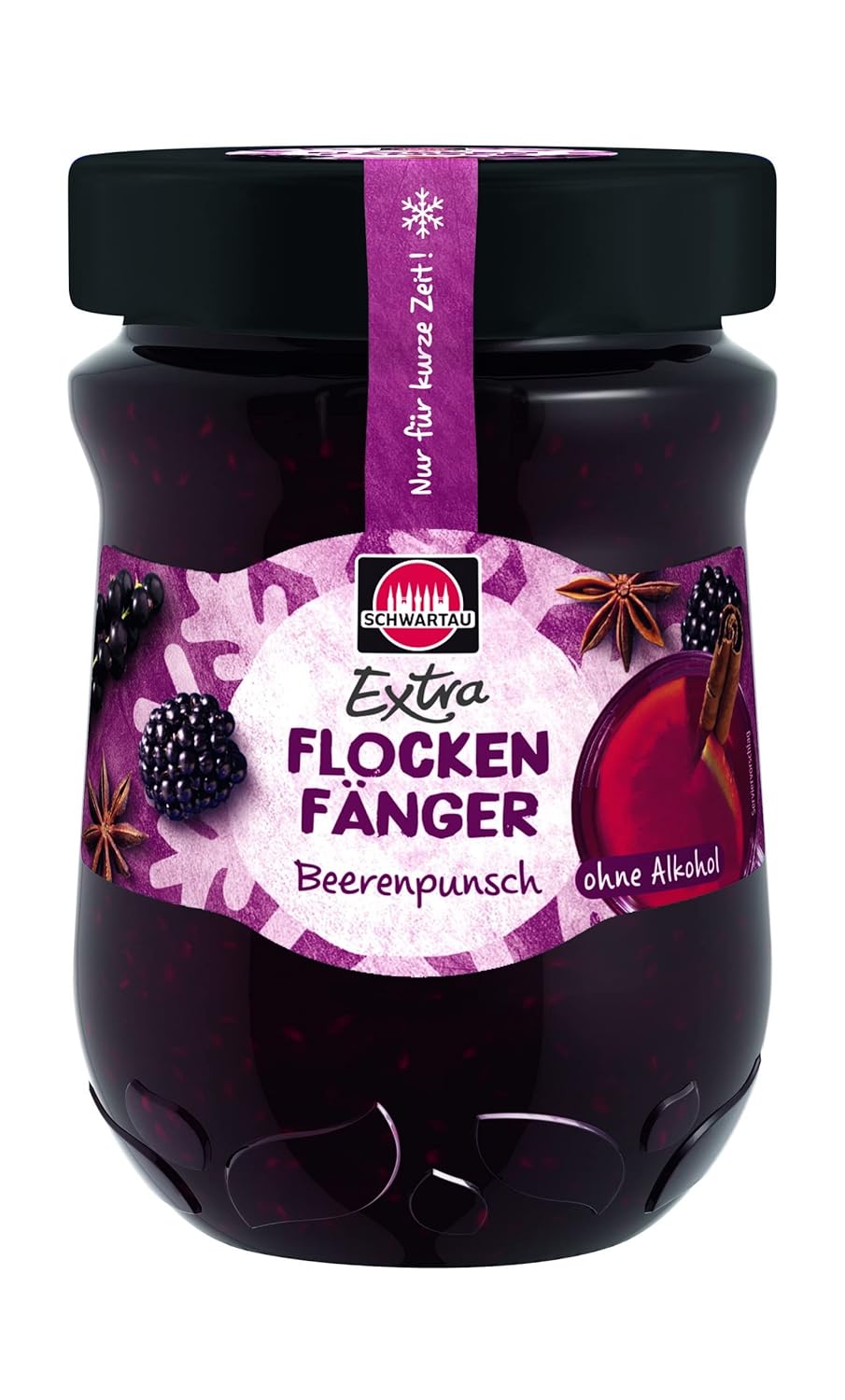 Schwartau Extra Flake Catcher Berry Punch | Winter Jam with Berries & Winter Spices | For a Contemplative Breakfast & Festive Baking Ideas | Enjoyment in 340 g glass
