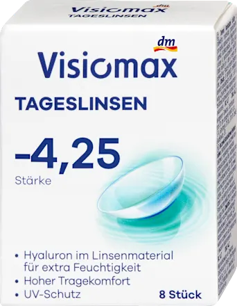 Visiomax Daily contact lenses, diopter -4.25, 8 units