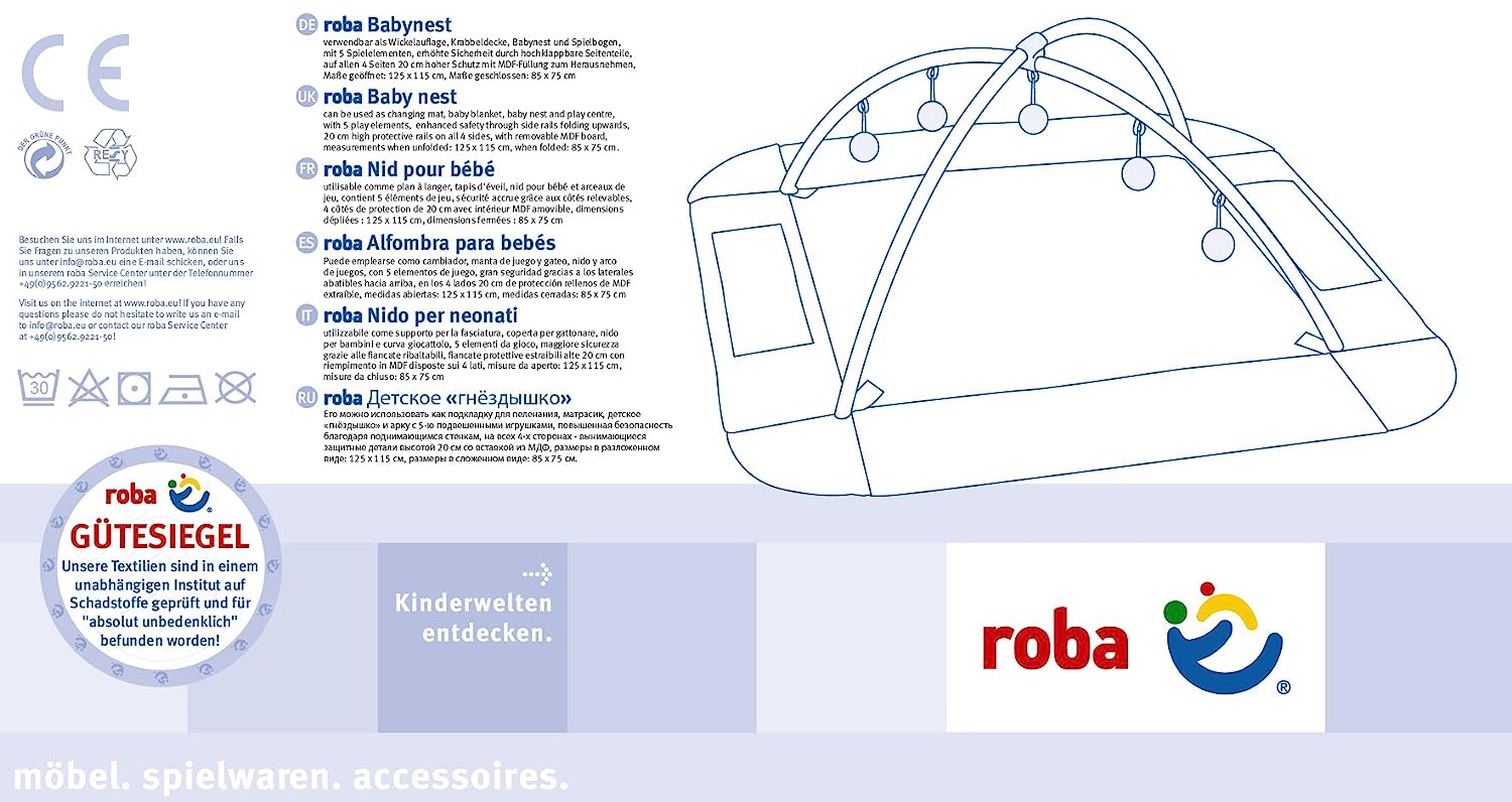 Roba – Baby Nest with Play Arch Adam and Owl