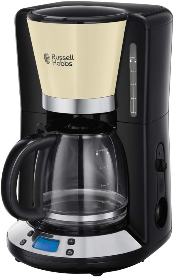 Russell Hobbs Colors+ Digital Coffee Machine Cream Programmable Timer, cream