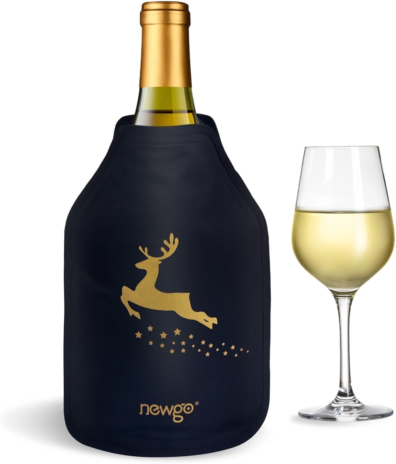 NEWGO Wine Cooling Sleeve Wine Bottle Decorative Sleeve Wine Active Wine Cooler Wine Bottle Sleeve Champagne Bottle Cooler Sleeve Waterproof Fabric Holiday Gift