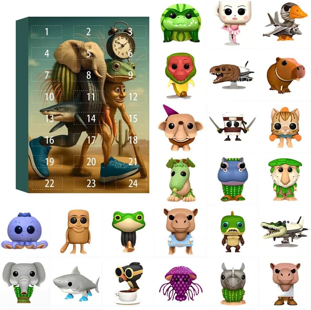 Introti Tung Tung Tung Sahur Advent Calendar, Tralalero Tralala Figure Toy, 24 Days Tung Tung Tung Sahur Figure Countdown Calendar Collection Decoration Gifts