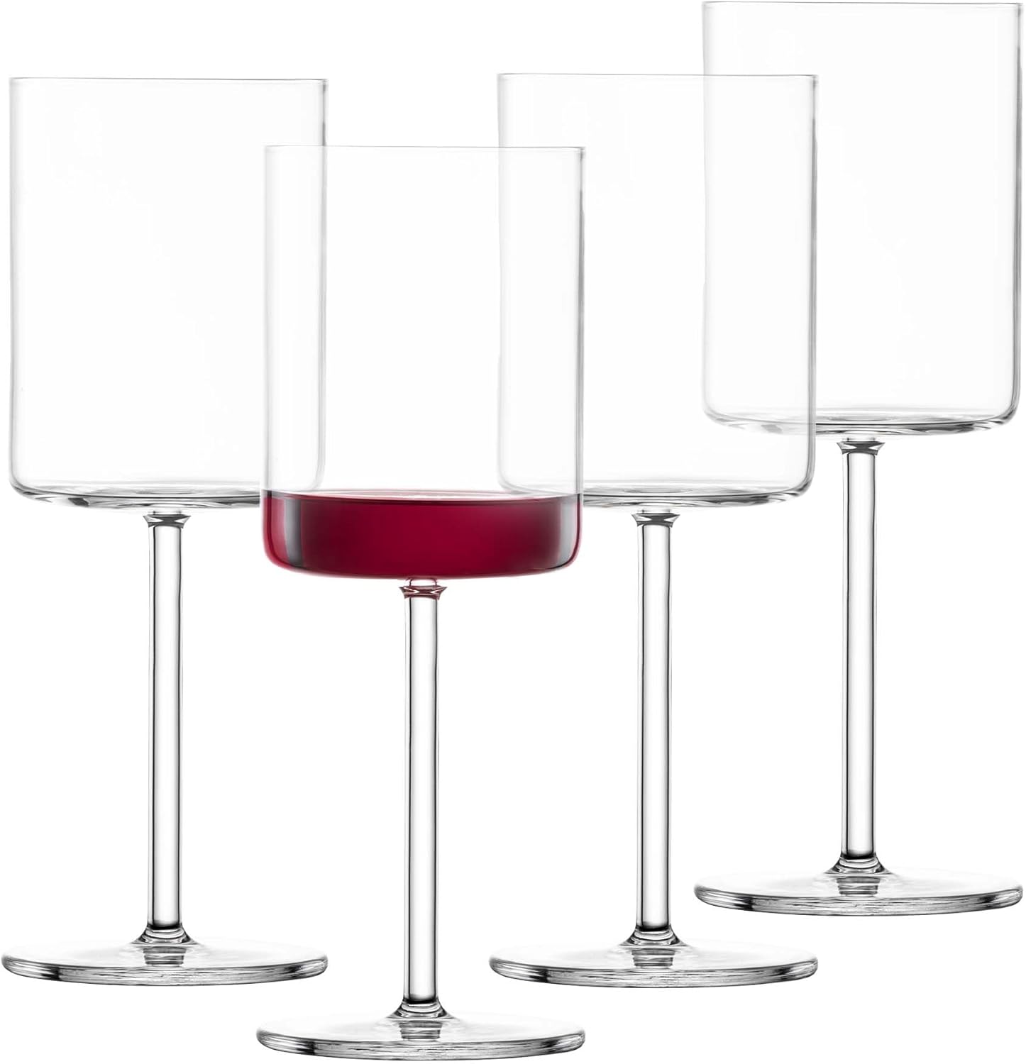 SCHOTT ZWIESEL Modo Red Wine Glass (Set of 4), Straightline Wine Glasses for Red Wine, Dishwasher Safe Tritan Crystal Glasses, Made in Germany (Item No. 119899)