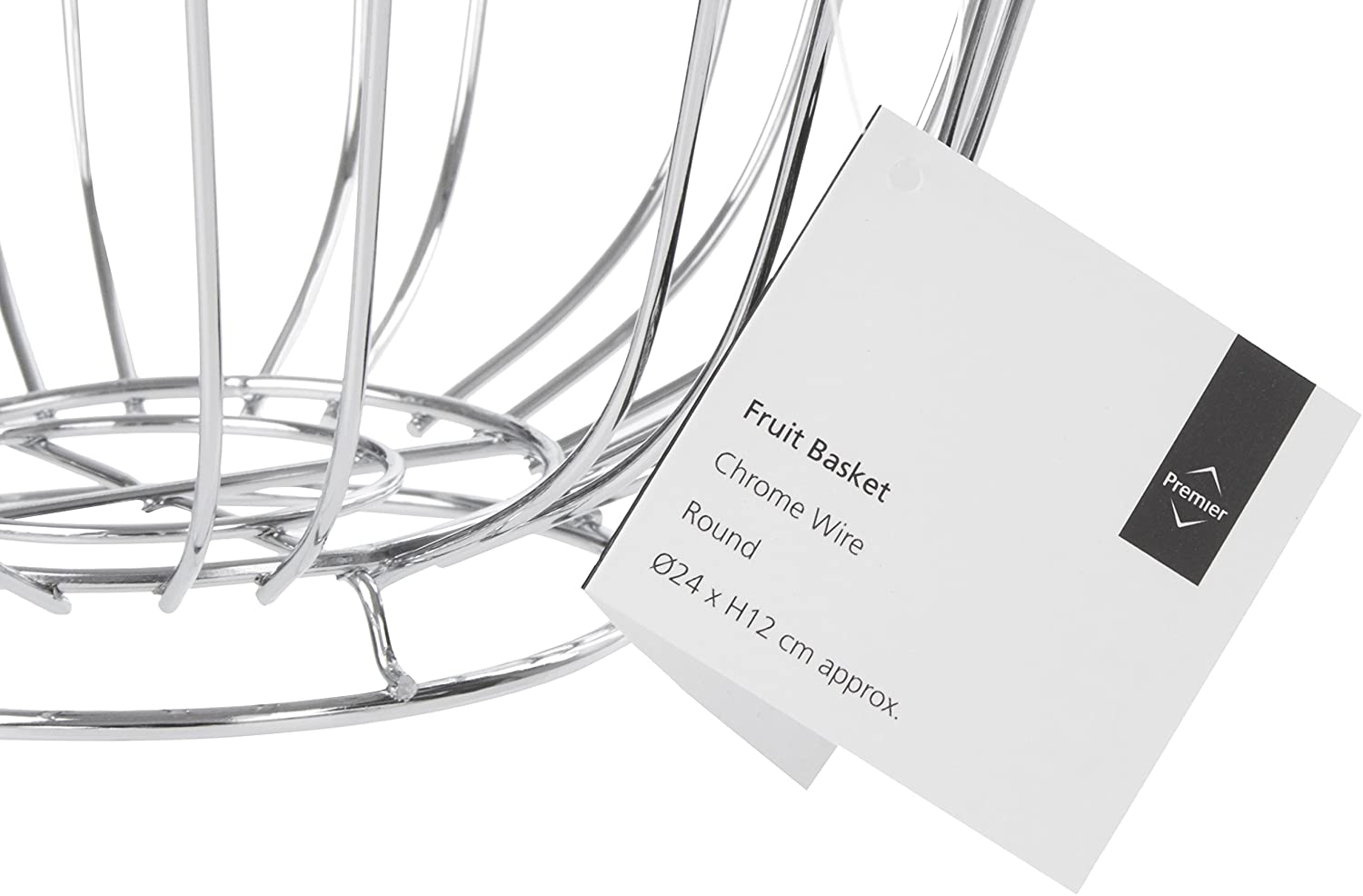 Premier Housewares Wire Fruit Basket - 24 cm - Chrome