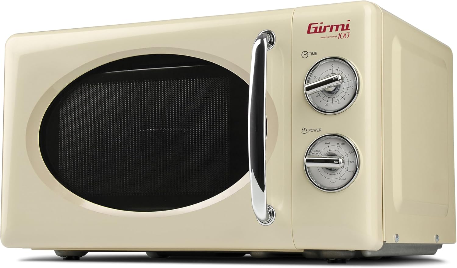 Girmi FM21 Vintage 20 Liter 700+800W Combination Cooking, Timer, Grill Function, 30 Minute Timer, Defrost Function, Cream
