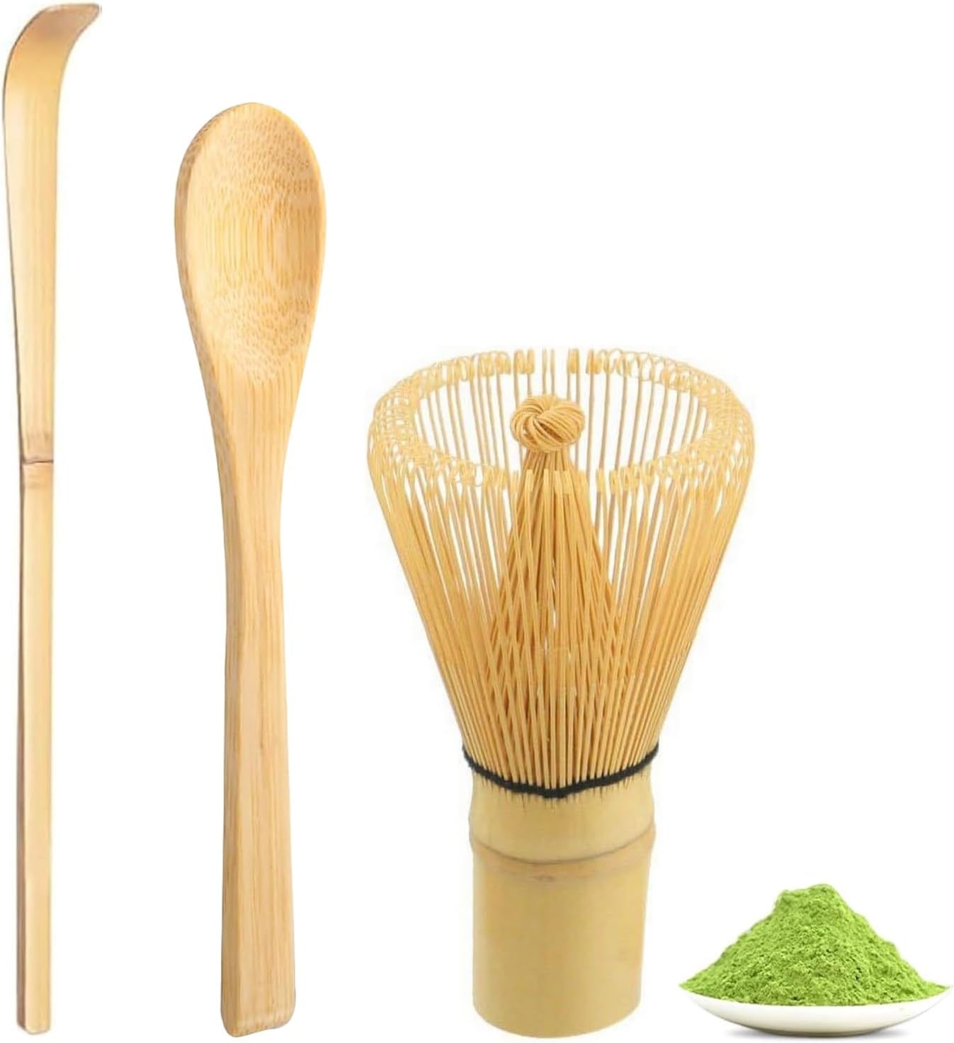 Matcha Set, Matcha Broom Bamboo Whisk, Matcha Whisk, Set of 3, for Tea Ceremony, Drink
