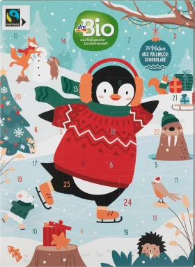 dmBio Advent calendar 2023, whole milk chocolate, 1 st