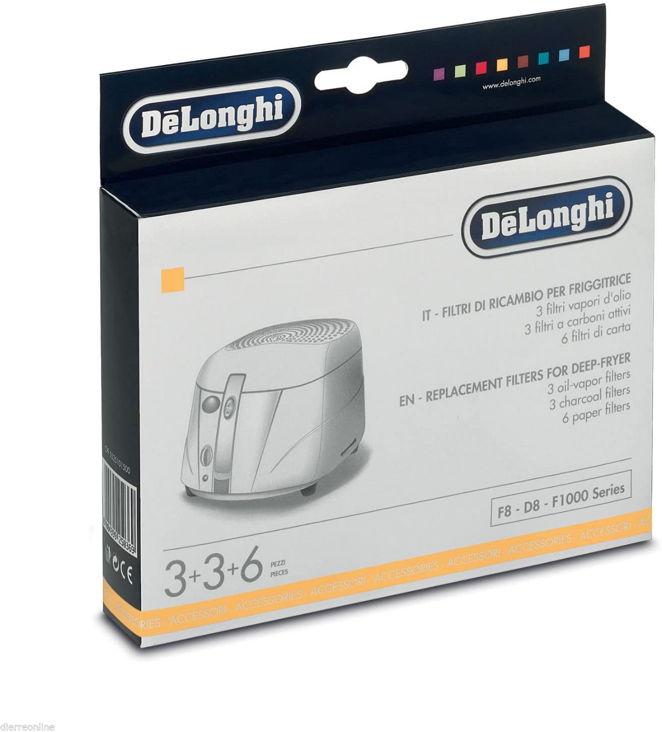 DeLonghi Filter Set for De Longhi Deep Fryer 5525101500 F8 - D8 - F1000 Series