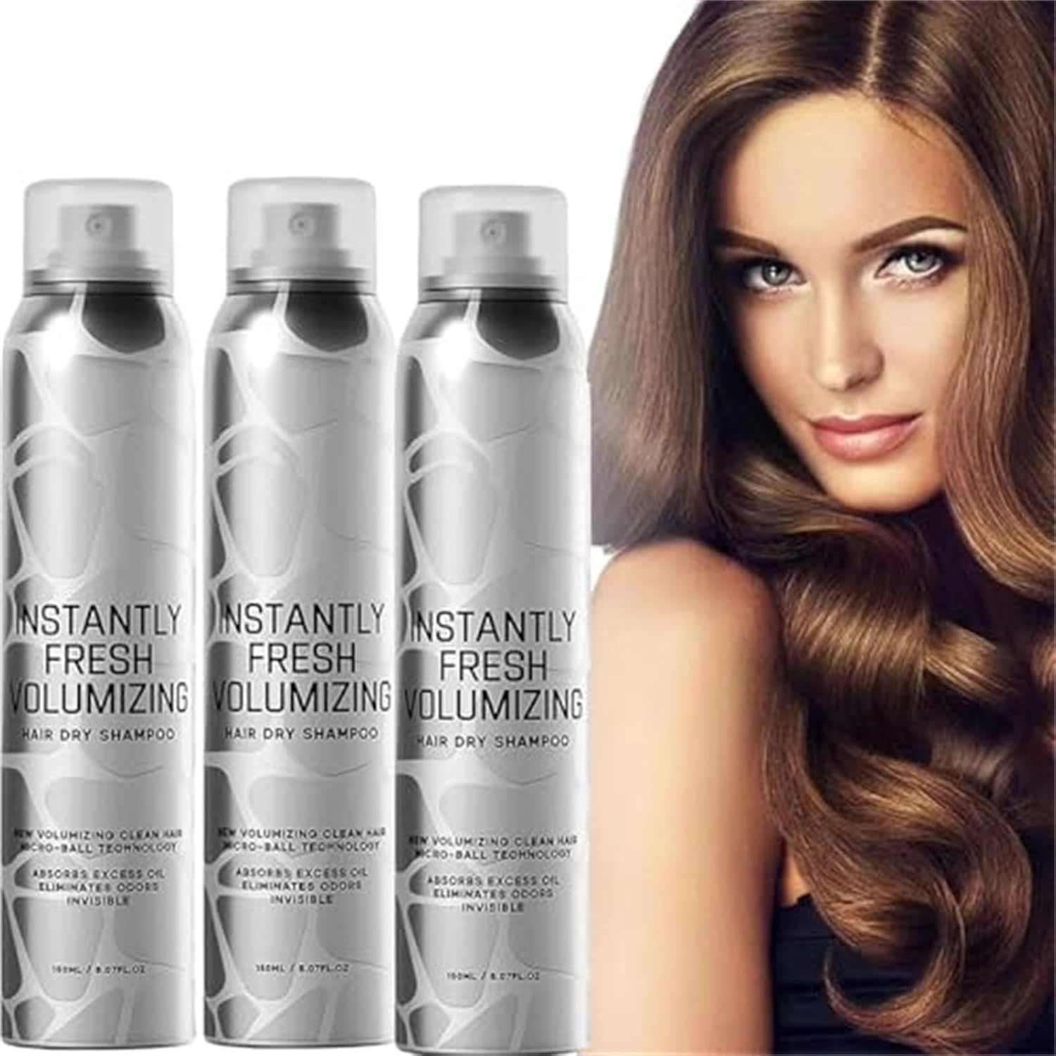 Generic Volumizing Dry Shampoo Spray - Natural Dry Shampoo with Peppermint & Lavender for Instantly Fresh Volumizing Hair Dry Shampoo, Create a Refreshing Hairstyle, 150 ml (3 Pieces)
