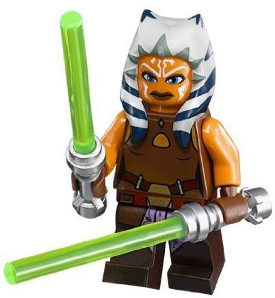 Lego Star Wars Mini Figure Ahsoka Tano (Sw452) + 2 Lightsabers