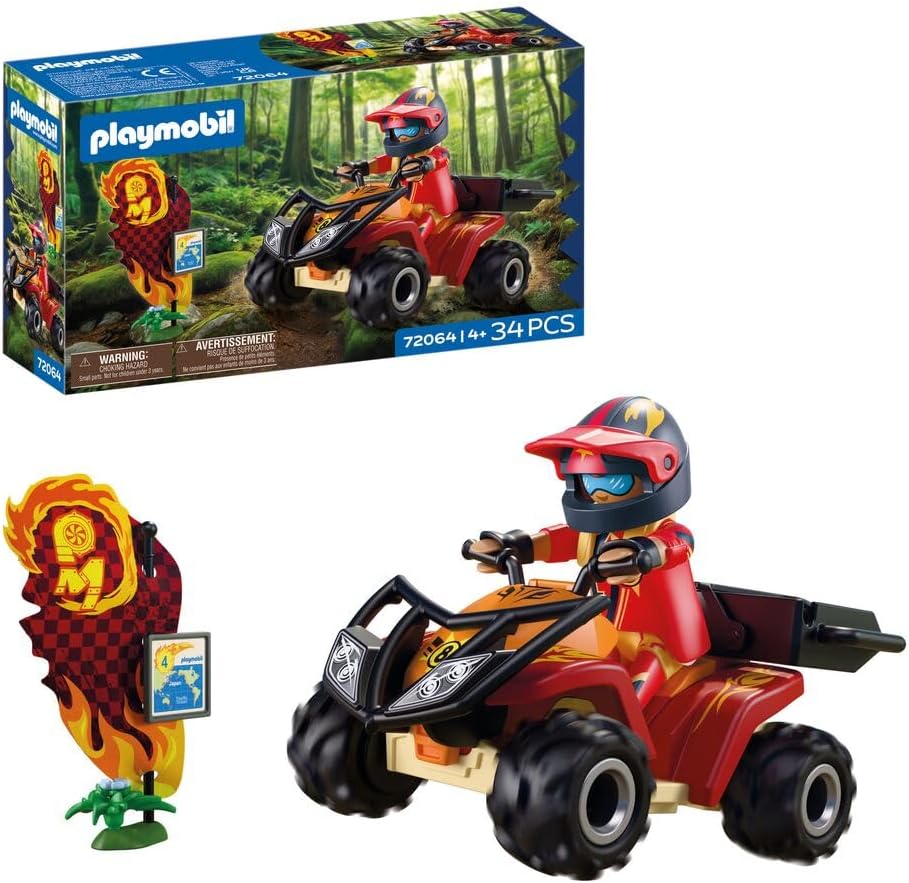 PLAYMOBIL Cars, off-road quad, off-road quad with removable ram bar, car toy from 4 years, 72064