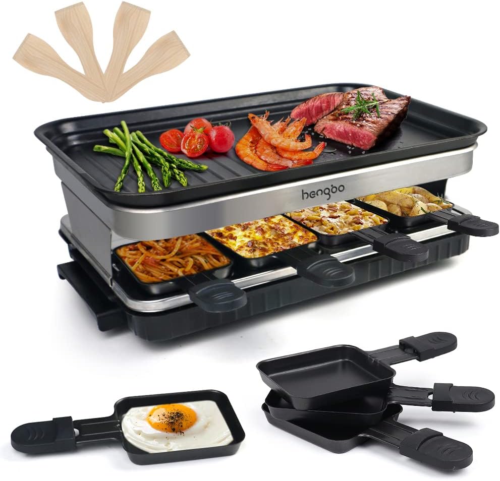 Raclette Grill with Non-Stick Coating, 1300/1500W, Black