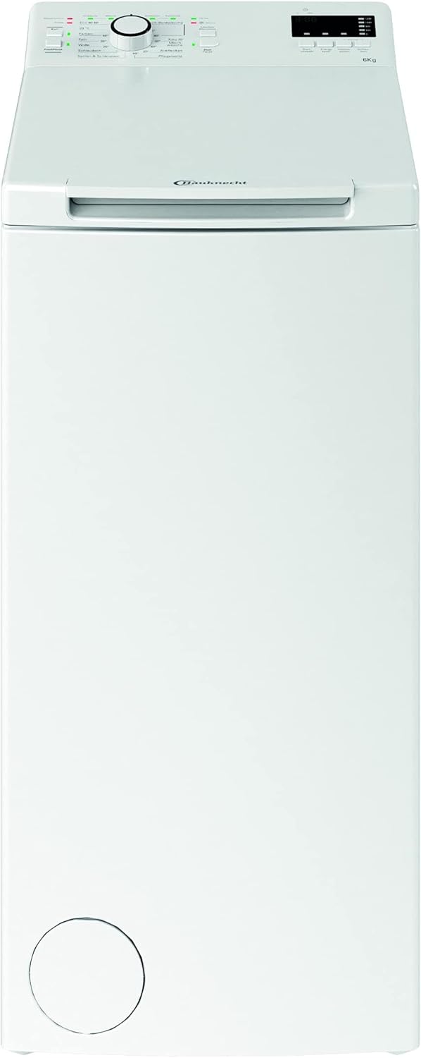 Bauknecht WAT Smart Eco 12C Top-Loading Washing Machine, 6 kg, 1200 rpm, Short 30 Inches, FreshFinish, Intensive Rinse, Multiple Water Protection, Energy Saver, Wool Programme, Delay Start, Universal