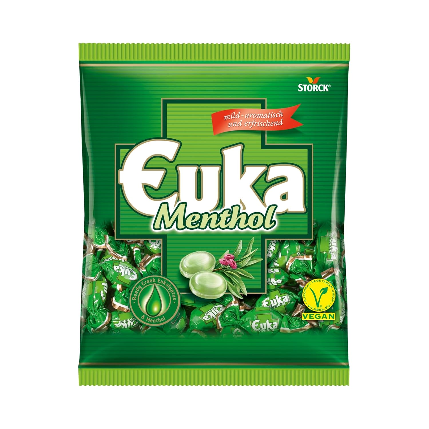 Bunte Welt Store Euka Menthol - 1 x 425g - Eucalyptus Menthol Sweets with Reedy Creek Eucalyptus 425g