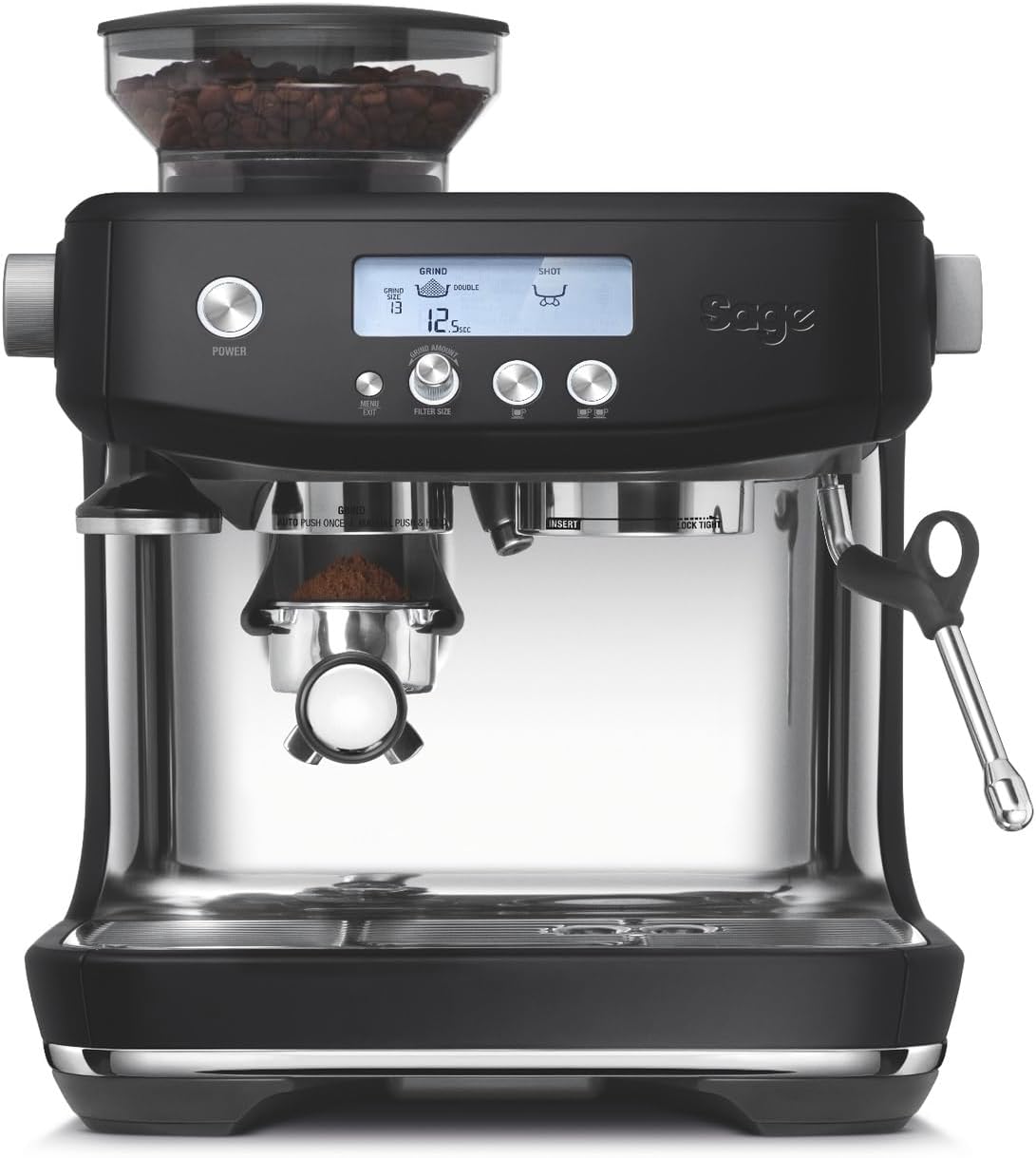 Sage Appliances SES878 The Barista Pro, Machine Portafilter, Matt Black