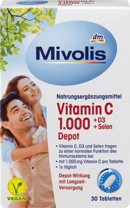 Mivolis Vitamin C 1,000 + D3 + Selenium Depot 30 pcs, 42 g