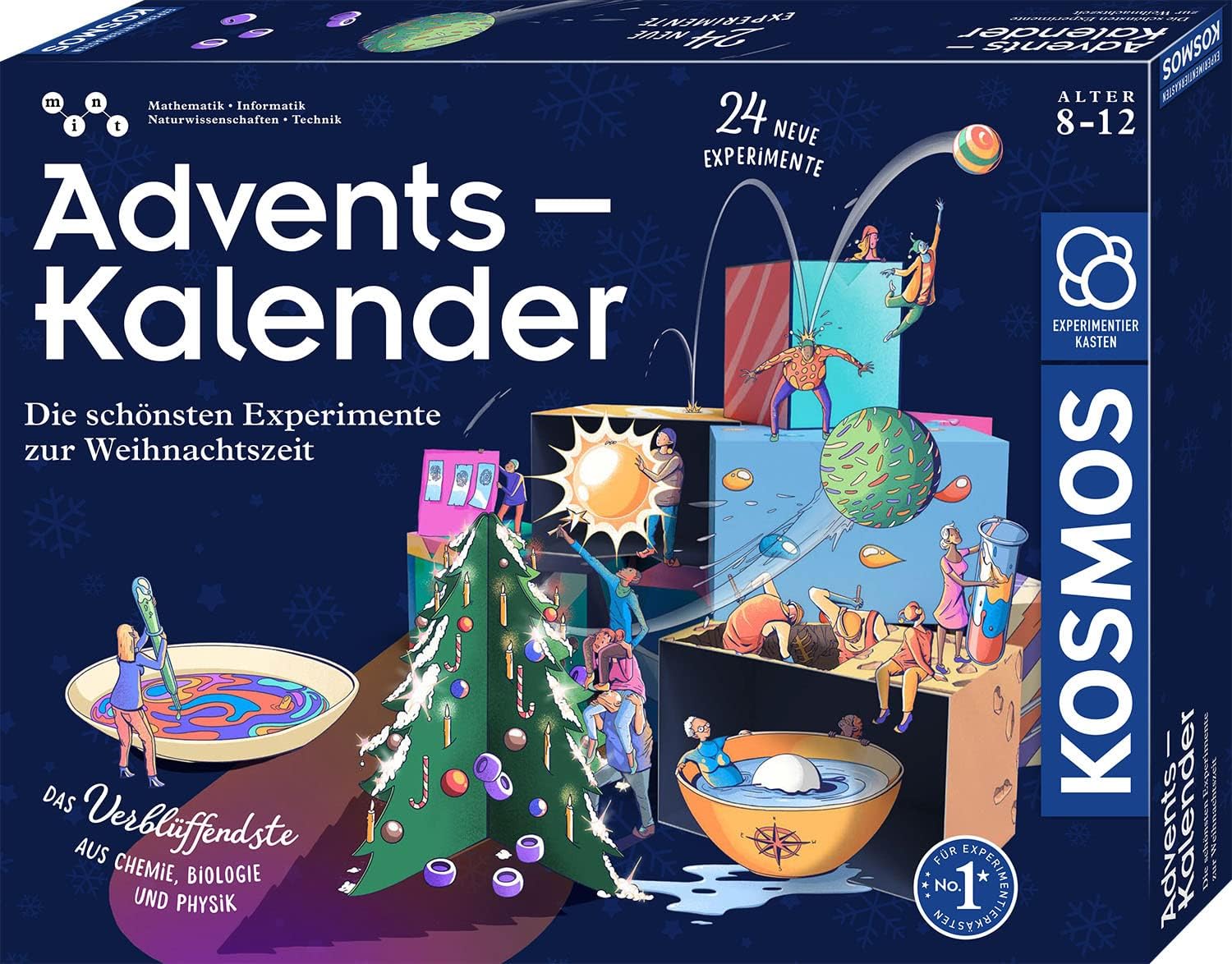 KOSMOS 661076 Experiment Box Advent Calendar, The Most Beautiful Experiments at Christmas Time, in 5 Minutes, for Children from 8-12 Years, Toy Advent Calendar, Science Advent Calendar