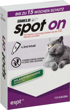 Shield N Insect repellent fluid for cats, spot on drops (5 x 2ml), 10 ml