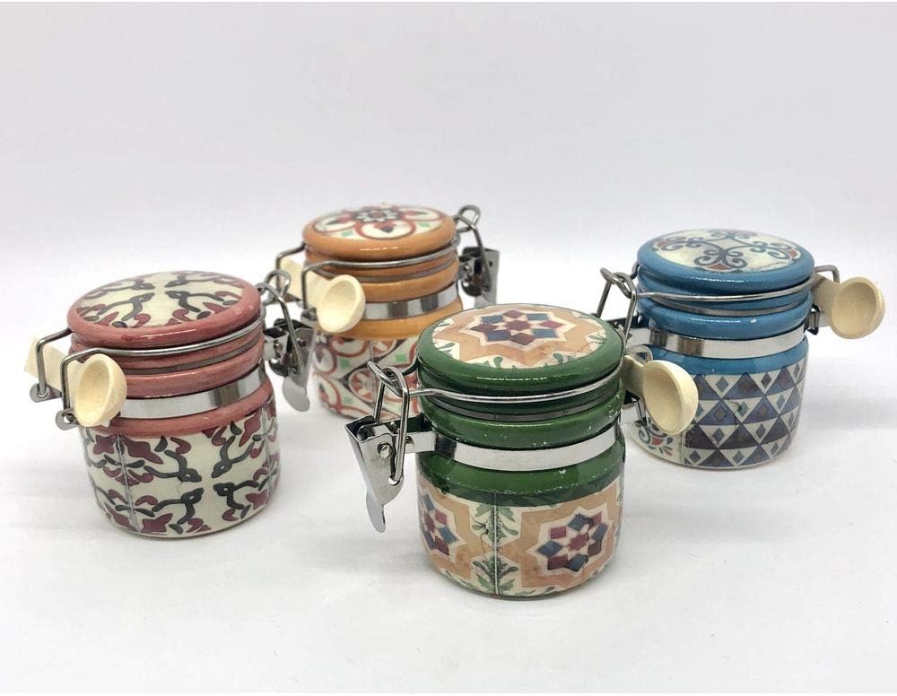 Vietri Jug Almond Bag Ceramic Majolica with Spoon 6 cm Pack of 12