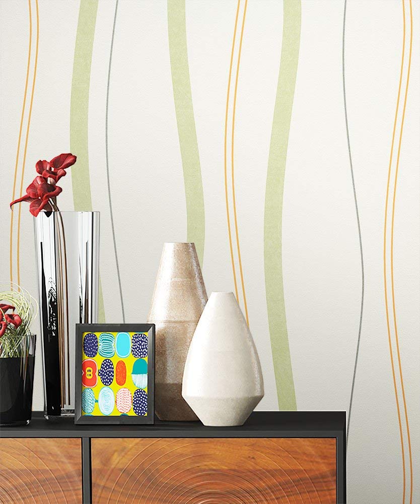 Newroom Design Newroom Flower Wallpaper White Orange Non-Woven Wallpaper Modern Design Loo