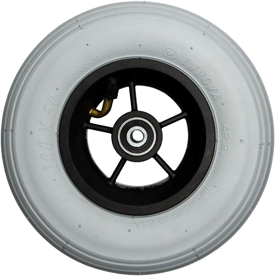 FabaCare Replacement Wheel for Rollator, Pneumatic Tires, 8 Inch, 190 mm Air Wheel with Spacer Bushings for 60 mm Fork Width